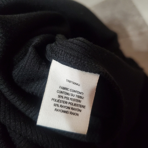 Derek Lam 10 Crosby Elegant Black Midi Dress. Short Sleeves. Knit Ribbed Lace Up - Picture 9 of 15